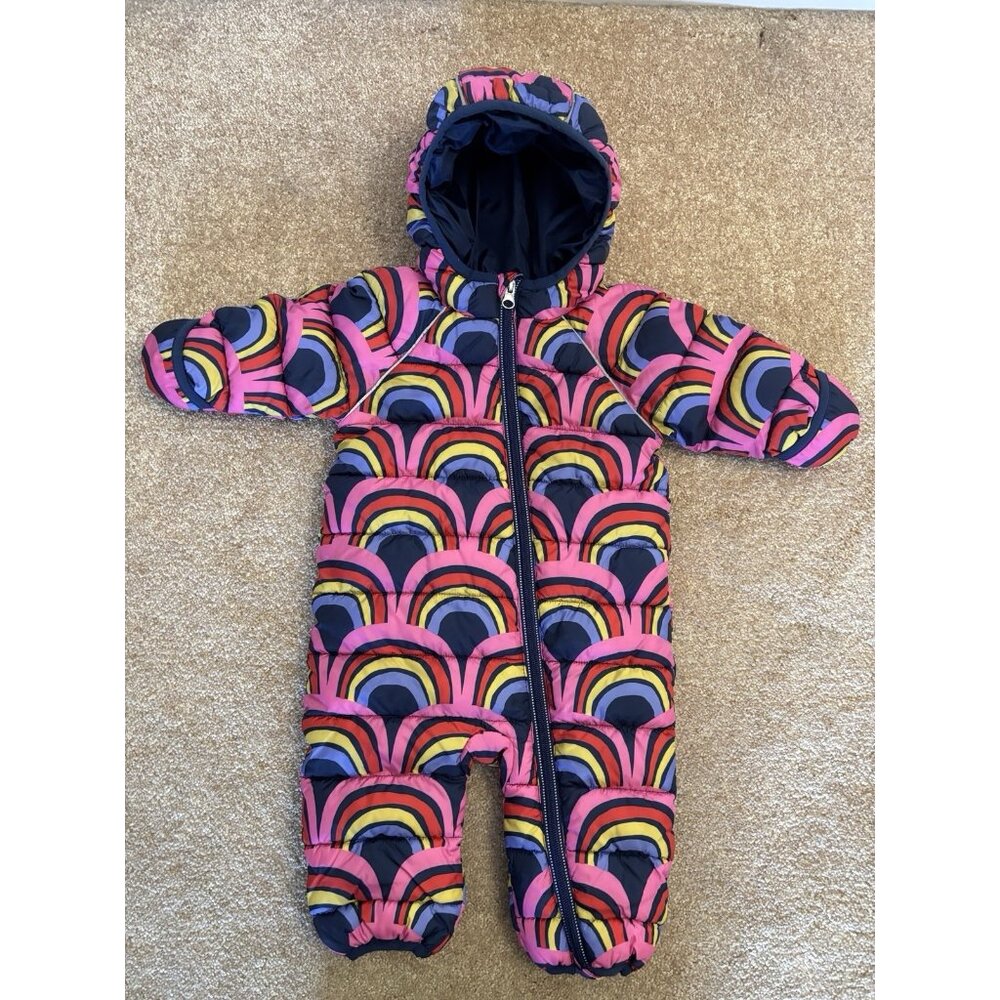 Hanna Andersson Colorful Snowsuit Insulated Hooded Girls Size 30 ( 3 -6 Mos)